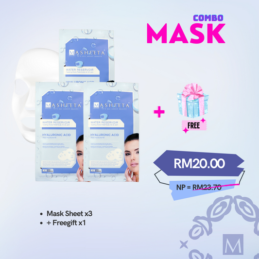 Combo Mask - Hyaluronic Acid Face Sheet Mask + Free Gift (NEW)