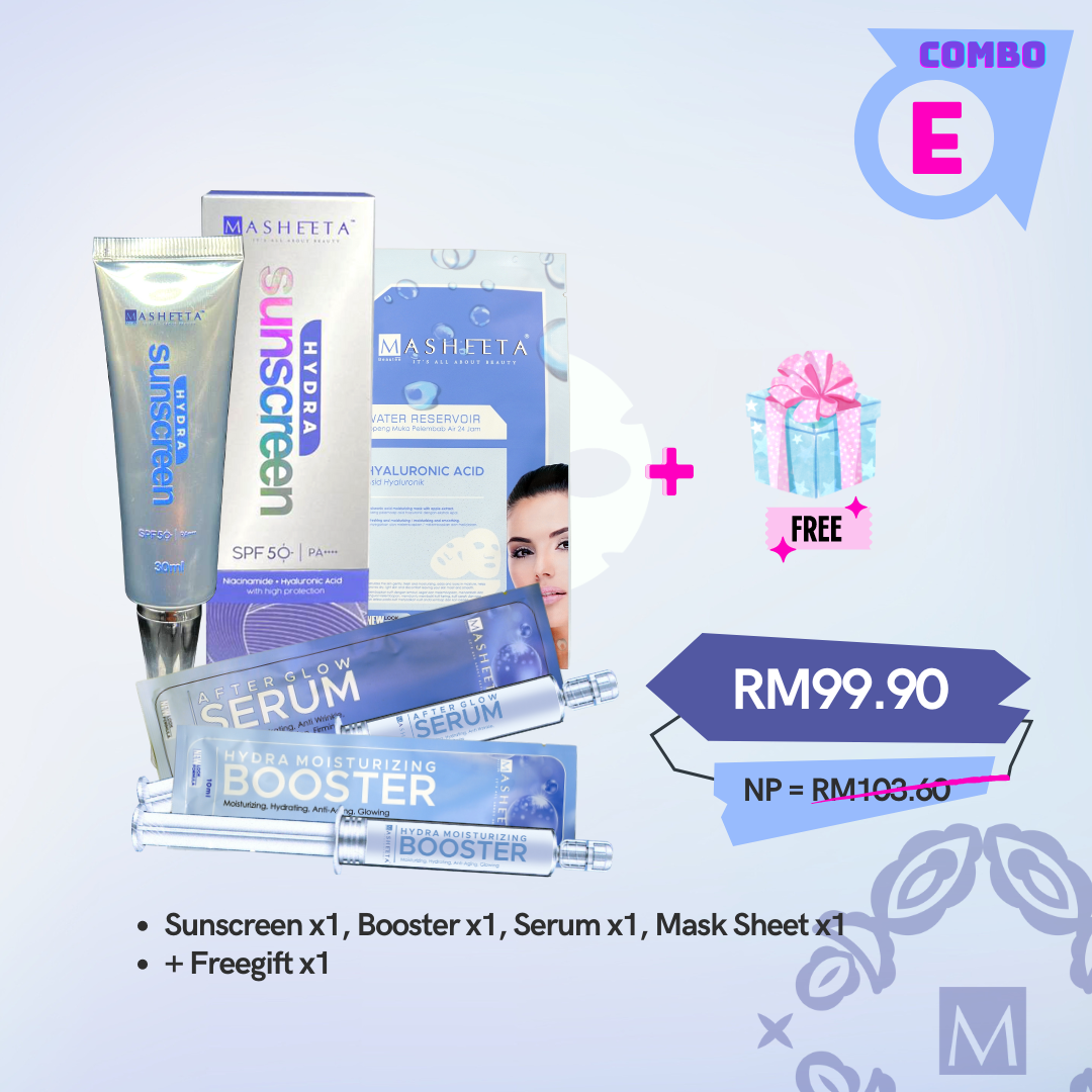 Combo E - Sunscreen, Booster, Serum,  Mask + Free Gift (NEW)